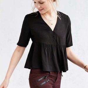 Alice and UO | Capucine black button peplum blouse